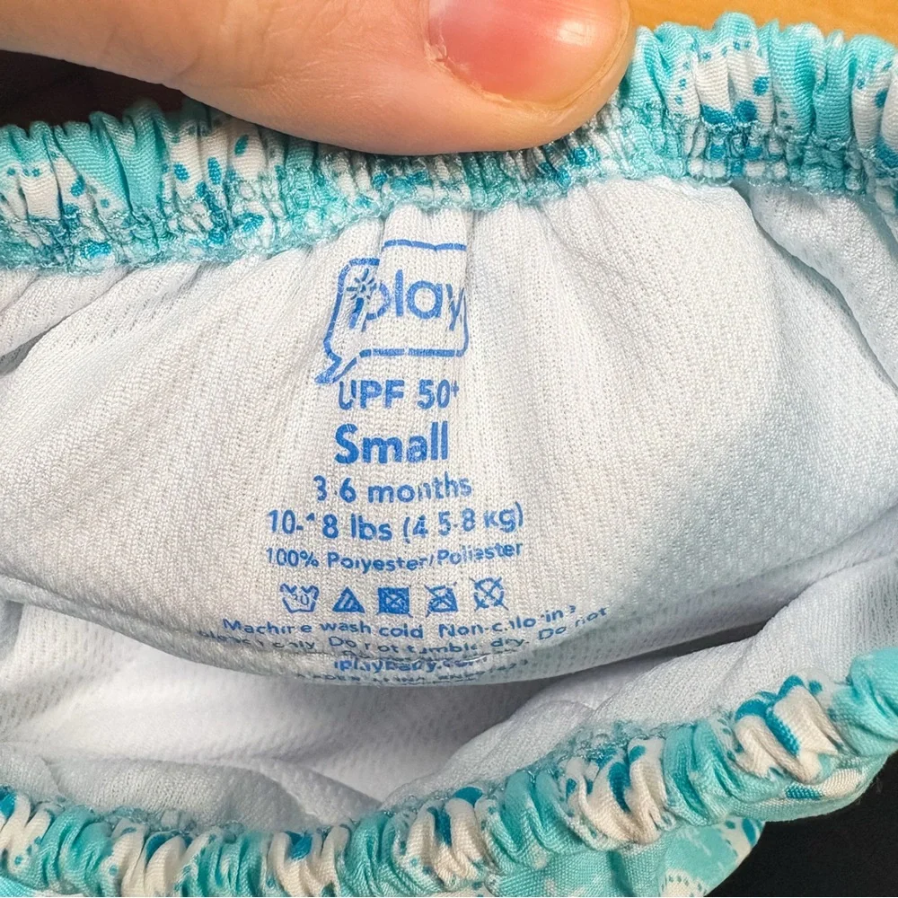 iPlay 3-Piece Floral Reusable Swim Diaper & Sun Hat Bundle Baby Girl 3-6M
